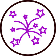 Firework Vector Line Purple Circle Black