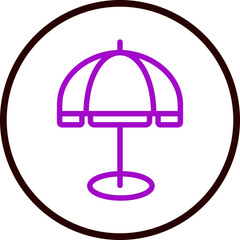 Parasol Vector Line Purple Circle Black