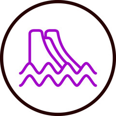 Water Slide Vector Line Purple Circle Black