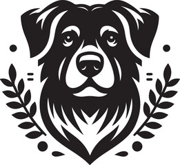 dog head animal silhouette like the logo vector black color white background 