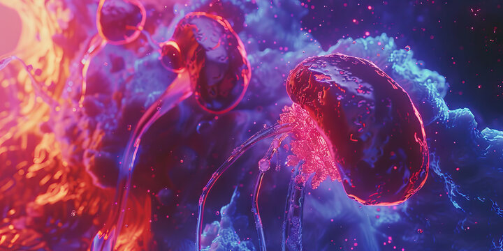 Kidney stones are the sharp shards of discomfort, passing through the urinary tract: Visualize a person with kidney stones, experiencing sharp, stabbing pain in the back or side, symbolizing the inten