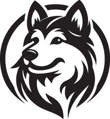 dog head animal silhouette like the logo vector black color white background 