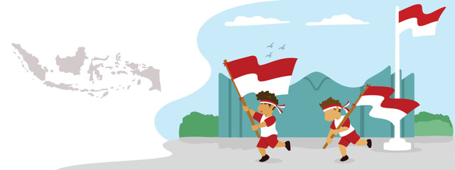 Indonesian independence day banner