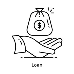 Loan vector  outline icon style illustration. Symbol on White background EPS 10 File