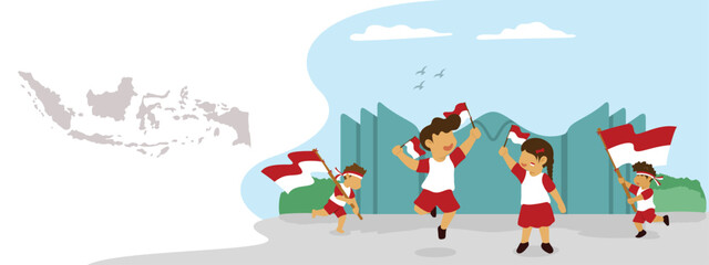 Indonesian independence day banner
