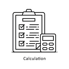 Calculation vector  outline icon style illustration. Symbol on White background EPS 10 File