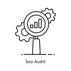 Seo Audit vector  outline icon style illustration. Symbol on White background EPS 10 File