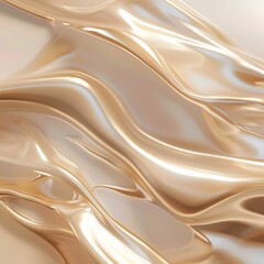 Fototapeta premium A pearlescent, golden-hued creamy liquid, resembling the rich texture of a high-end beauty product infused with pearls and gold.perfect for showcasing premium skincare or cosmetic products.