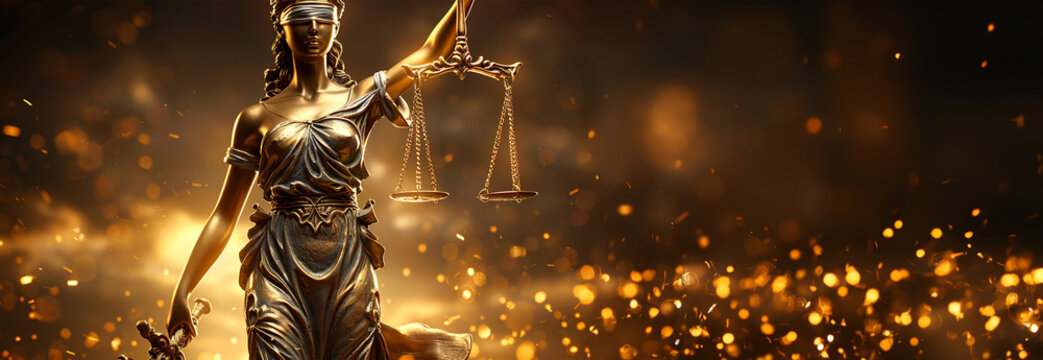 statue of god Themis Lady Justice is used as symbol of justice within law firm demonstrate truthfulness of facts and power to judge without prejudice. hemis Lady Justice symbol of honesty and justice.