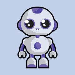 Vector illustration of super hero cute robot cartoon