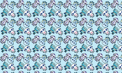 cute robot pattern vector illustration. Abstract robot pattern background kids illustration. Good for wallpaper, textile fabric, print, etc.