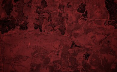 Close-up long and wide texture of natural red fabric or cloth in light red color. Fabric texture of natural cotton or linen textile material. Red canvas background.