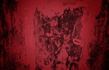 Close-up long and wide texture of natural red fabric or cloth in light red color. Fabric texture of natural cotton or linen textile material. Red canvas background.