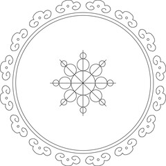 Sketch illustration silhouette vector drawing detail design ornament frame baground rosette symbol logo classic vintage ethnic traditional abstract 