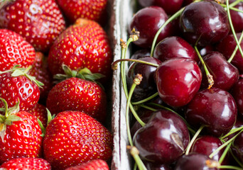 Strawberries and cherries