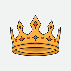Vector illustration Crown. Vector design Crown. King and Queen Crown Vector Cartoon design illustration and icon for website, digital and print