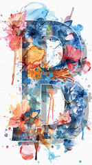 Fototapeta premium creative watercolor letter 