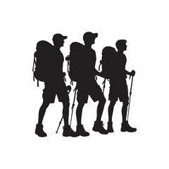 Hiker Silhouette, Mountain Climber Adventure Silhouette