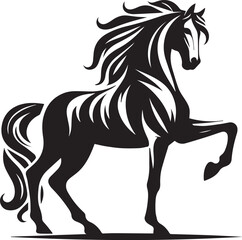 horse silhouette isolated on white