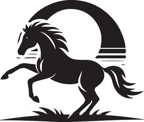 horse silhouette isolated on white