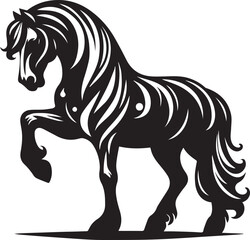 horse silhouette isolated on white