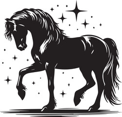 horse silhouette isolated on white