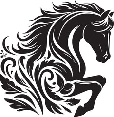 Naklejka premium horse silhouette isolated on white