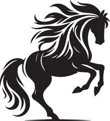 horse silhouette isolated on white