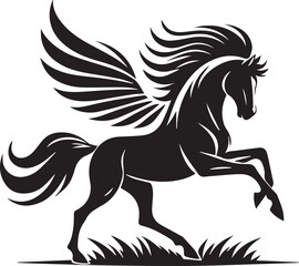 horse silhouette isolated on white