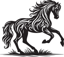 horse silhouette isolated on white