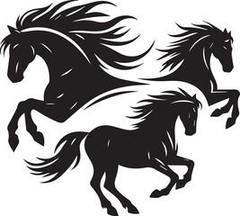 horse silhouette isolated on white