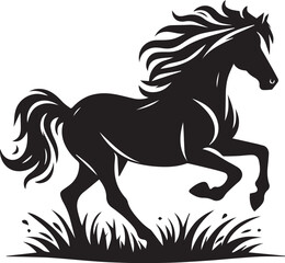 horse silhouette isolated on white