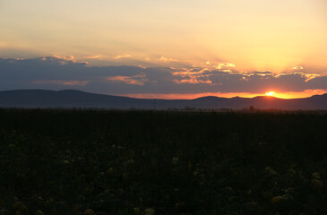 Sunset view in Eskisehir, Turkey.