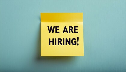 Recruitment, job hiring sticky note 