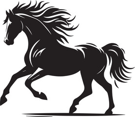 horse silhouette isolated on white