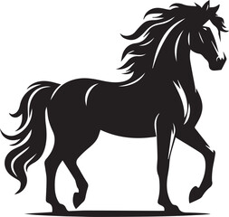 horse silhouette isolated on white