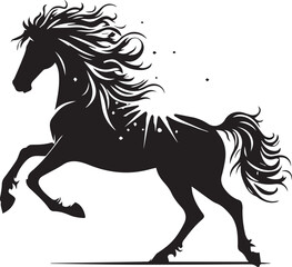 horse silhouette isolated on white