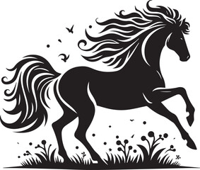 horse silhouette isolated on white