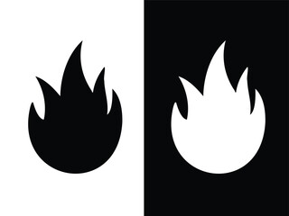 Fire flames  black and white illustration vector line art.