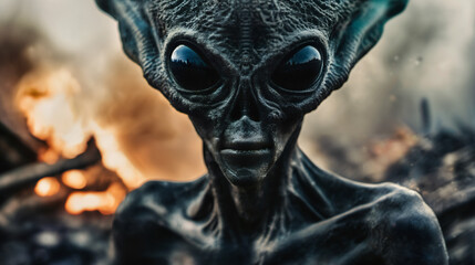 Aliens are among the destroyed buildings