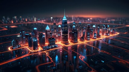 view of the city, ai generated