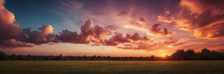 Fototapeta premium Dark Evening Sunset, Wide background