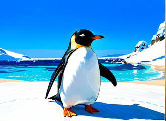 Fototapeta premium Penguin generative ai