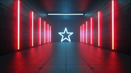 A hightech banner showcasing a streamlined star rating display with soft ambient lighting and a cyber aesthetic with copy space