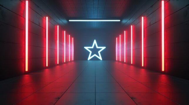 A hightech banner showcasing a streamlined star rating display with soft ambient lighting and a cyber aesthetic with copy space