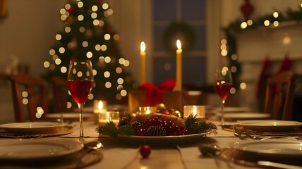 Traditional Christmas Feast: A Festive Holiday Meal Spread