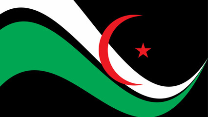 Patriotic Background with Algeria flag colors. An element of impact for the use you want to make of it. Happy independence day of Algeria, 01 november, revolution day. Vector illustration