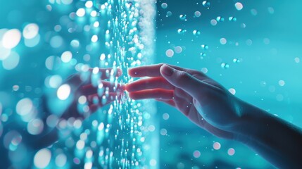 An experiential marketing display featuring sensory elements like touch and sound, creating a captivating brand experience. The scene includes ample copy space for promotional messages.