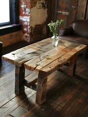 coffee table made from reclaimed wood 