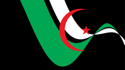 Patriotic Background with Algeria flag colors. An element of impact for the use you want to make of it. Happy independence day of Algeria, 01 november, revolution day. Vector illustration